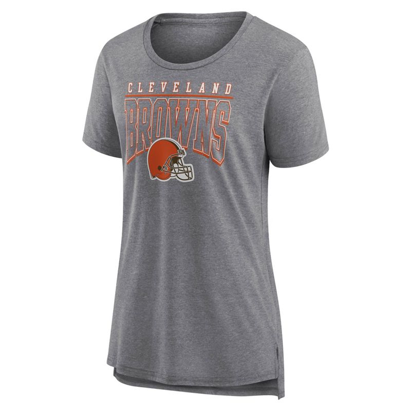 NFL Cleveland Browns Women&#39;s Champ Caliber Heather Short Sleeve Scoop Neck Triblend T-Shirt, 2 of 4