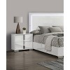 Vynxaria Modern Bedside Nightstand - Chrome Legs, Vertical Chrome Handles, UV Finish, Contemporary Style - 4 of 4