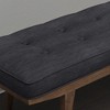 Simple Relax Upholstered Tufted Bench in Taupe and Natural - 3 of 4