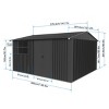 10x12ft Metal Garden Shed with Windows & Sliding Door, Outdoor Backyard Storage Shed, Weatherproof - Coolbibila - 4 of 4