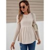 Maternity Fall Tops Peplum Wasit Rib Sweater Crew Neck Pullovers for Pregnancy Women Long Sleeve Soft Knitwear Lightweight Cozy Tops - 4 of 4