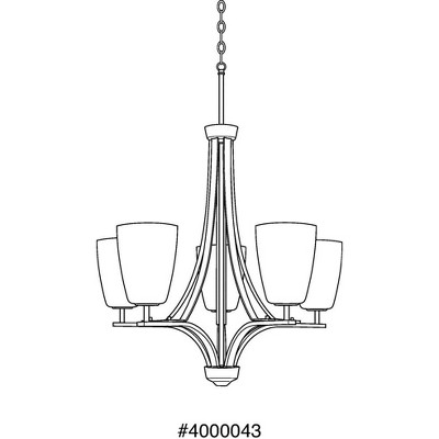 Leap Brushed Nickel 5-Light Chandelier with Glass Shades