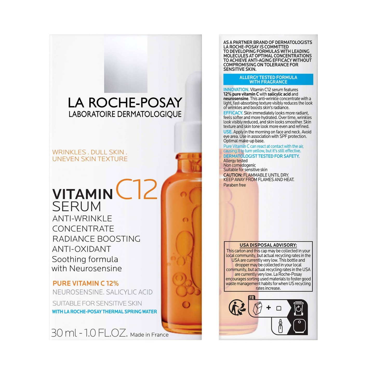 Сыворотка с витамином C La Roche Posay Pure Vitamin C, дорожная, 1.01 fl oz — фото 2
