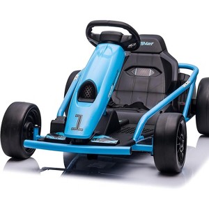 24V Go Kart for Kids, 300W*2 Extra Powerful Motors, 9Ah Large Battery 8.1MPH High Speed Drifting with Music, Horn, Max Load - 1 of 4