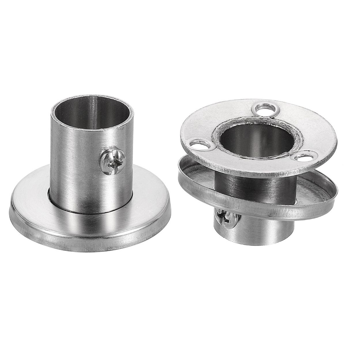 Unique Bargains Stainless Steel Brushed Finish Durable Rust Resistant High-Leg Closet Rod Holder with Cover 4 Pcs - thumbnail 4