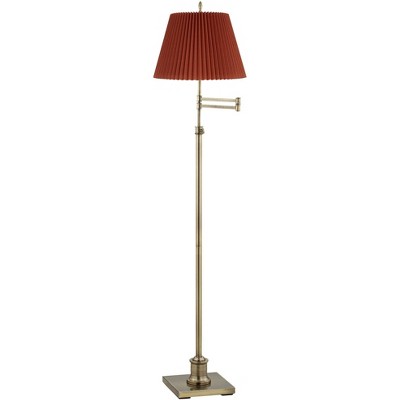 360 Lighting Westbury Adjustable Height Rust Brown Pleated Shade Floor Lamp