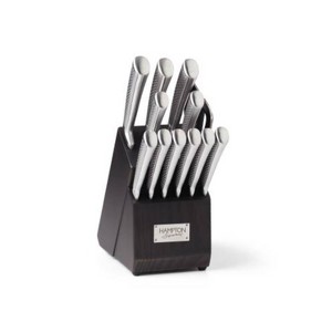 Hampton Signature 13pc Stainless Steel Paxton Block Knife Set: Kitchen Cutlery with Utility, Chef, Santoku & Steak Knives - 1 of 4