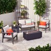 Kalo 5pc Wicker Chat Set with Fire Table - Gray/Light Gray/Dark Gray - Christopher Knight Home - 2 of 4