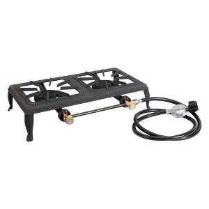 Stansport Double Burner Cast Iron Stove with Regulator Hose - 1 of 4