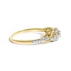10K Yellow Gold 1/10 Cttw Diamond Swirl and Halo Promise Ring - 2 of 4