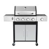 Dolonm 4+1 Burner Grill w/Dual Frying Plates, 46,790BTU, Enamel Cast Iron Grids & Lockable Casters - 2 of 4