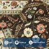 Acekool Grey Floral Washable Area Rug, Non-Slip Low Pile Carpet for Living Room, Bedroom, Dining Room, Indoor Foldable Soft Mat - 4 of 4