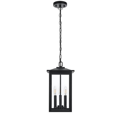 Elegant Lighting Carlisle 9 Inch Outdoor Pendant in Black