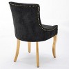 SEVOBAL Dining Chairs Set of 2 Modern Chenille Chairs with Gold-Plated Legs and Rivet Trim, Black, 24"*21.6"*36.4" - 3 of 4