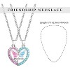 Bff Necklace for 2, Best Friend Necklaces Cute Design Valentines Day Gifts Matching Heart Pendant Friendship Necklaces - 4 of 4