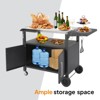 ROVSUN Gourmet Grill Cart with Storage, Movable Grill Table with Wheels, Hooks and Spice Rack, Stainless Steel Top & Storage Cabinet, Pizza Oven Cart - 4 of 4