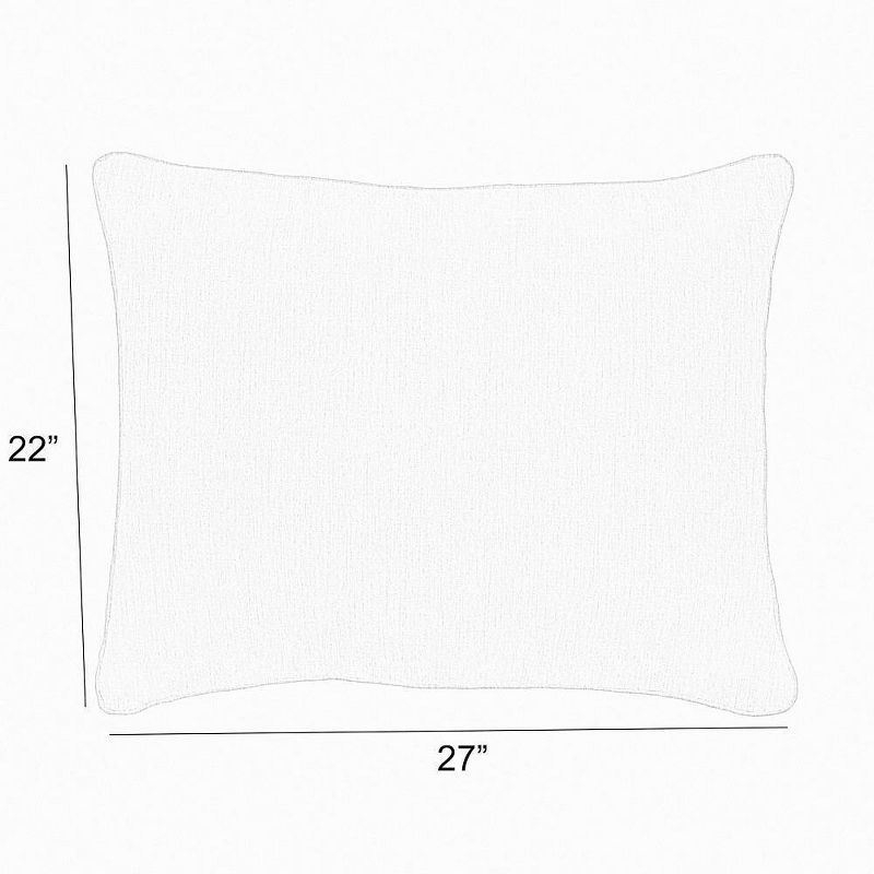 Sunbrella 22&#34; x 27&#34; Canvas Outdoor Corded Back Pillow Granite Gray, 3 of 7