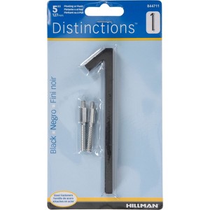 Hillman Distinctions 5 in. Black Steel Screw-On Number 1 1 pc (Case of 3) - 1 of 1