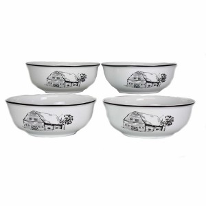 Omniware Country Farm Salad Bowls, Set of 4 - Dishwasher Safe Stoneware, Vintage-Inspired Farmhouse Style Dinnerware - 1 of 1