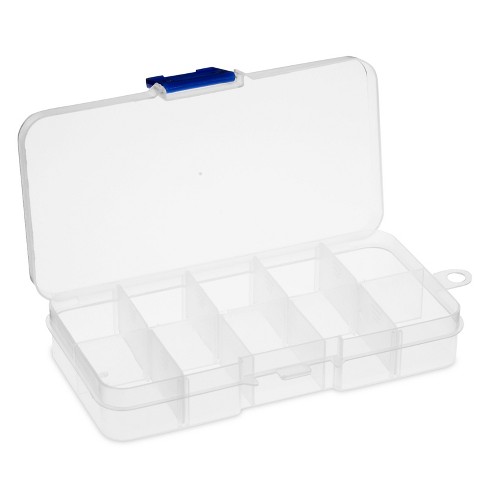 3 Compartment Plastic Clear Jewelry Storage Box Bead Container Case Organizer 