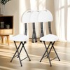 SKONYON 4PC 18"H Portable Folding Stool Foldable Camping Chair with Built-in Handle - 2 of 4