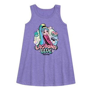 Girls' - Monster High - Lagoona Blue Bubbles Graphic Sleeveless Aline Dress - 1 of 3