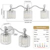 POWLIG 26-in 3-Light Chrome Dimmable Bathroom Transitional Vanity Light with Crystal Shade - 3 of 4