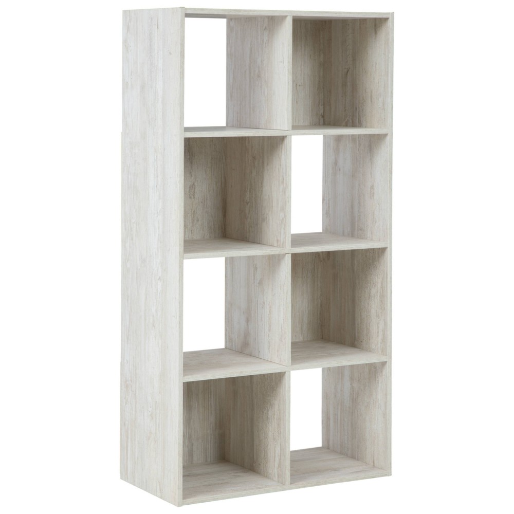 Photos - Garden & Outdoor Decoration 47.05" Paxberry 8 Cube Organizer Whitewash - Signature Design by Ashley: Modern Bookshelf, Storage Cubbies