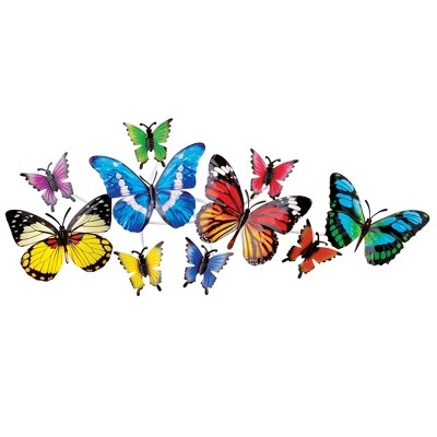 Collections Etc Colorful Rainbow Of Butterflies 3d Metal Wall Décor ...