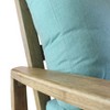 Courtyard Casual Avalon FSC Teak Ottoman Teak in Heather Gray finish Sling deck under cushion for comfort Sunbrella Fabric - 3 of 4