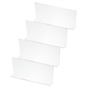 Unique Bargains Acrylic Smooth L-Shaped Bedroom Kitchen Office Shelf Dividers 4 Pcs - 1 of 4