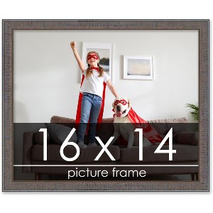 PosterPalooza | Textured Grey Picture Frame - UV Acrylic, Backing Board, Hanging Hardware Included - 1 of 4