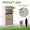 Jojoka 3-Drawer Slim Shoe Cabinet with Flip Doors and Drawer, Narrow Farmhouse Fluted Shoe Organizer with Adjustable Shelves for Entryway - 2 of 4