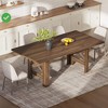 71" Dining Table for 6-8 Large Long Kitchen Table with Sturdy Frame & Triangular Legs Retro Brown - 4 of 4