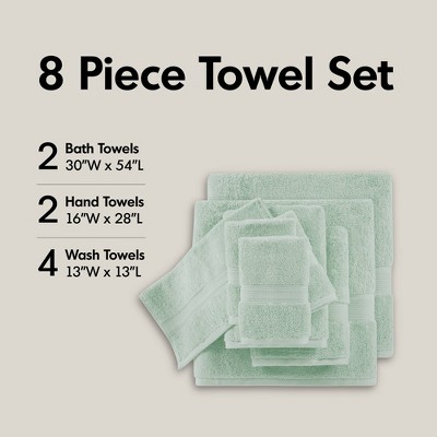 100% Cotton Solid Color Heavyweight Bath Towel Set, Anti-Microbial Certified Highly Absorbent Plushy Bath Towel