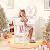 Tangkula Kids Vanity Set Desk & Chair Set w/ Mirror Open Shelf & 4 Storage Drawers - 3 of 4