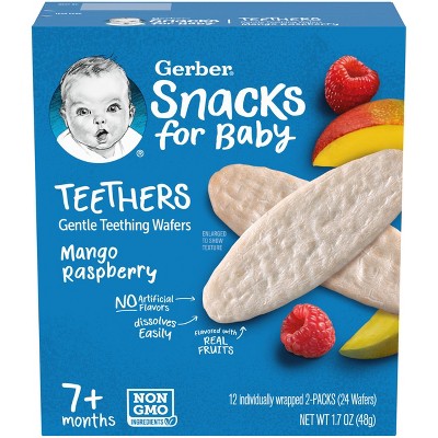 Gerber Teether Mango Raspberry Baby Snacks - 1.7oz/12pk Each