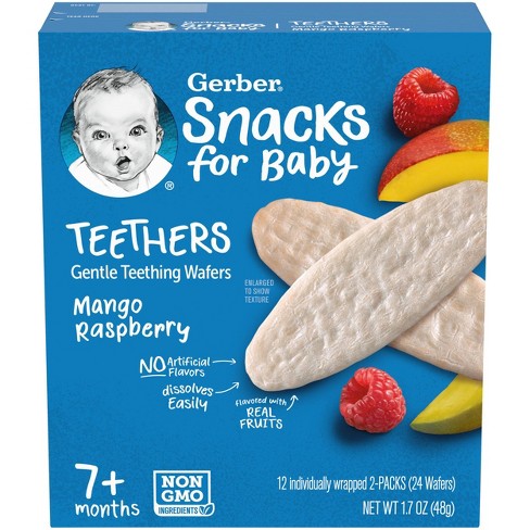 Gerber Teether Mango Raspberry Baby Snacks - 1.7oz/12pk Each : Target