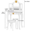 Whizmax 2-in-1 Kids Vanity, Wooden Princess Makeup Desk Dressing Table, Pretend Play Vanity Set for Kids - 2 of 4