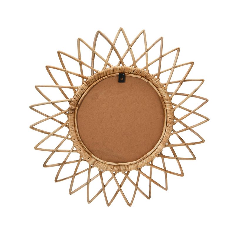 Storied Home Round Cane Sunburst Wall Mirror Natural, 5 of 7
