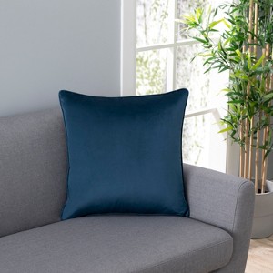 Velvet Pillow w/Piping , Premium Feather Filled & Zipper - 1 of 4