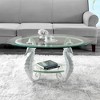 SPI Home Seahorse Coffee Table – 42" Glass-Top Nautical Table with Sculpted Marine Base, Coastal Living Room Statement Furniture - 3 of 4