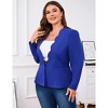 Coolmee Women Plus Size Scalloped Edges Blazer Casual Open Front Long Sleeve Work Office Peplum Cardigan Jackets - 4 of 4