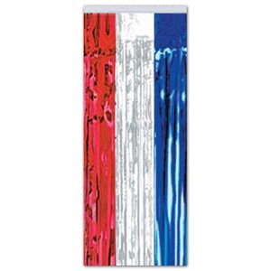 Beistle 8' x 3' 1-Ply Flame Resistant Gleam 'N Curtain Red/White/Blue 2/Pack 55410-RWB - 1 of 1
