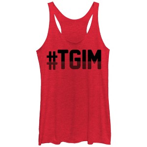 Women's CHIN UP Hashtag TGIM Racerback Tank Top - 1 of 3