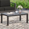Christopher Knight Home Bennett Outdoor Aluminum and Tempered Glass Coffee Table - 2 of 4