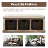 Shoe Storage Bench for Entryway,Entryway Bench with Storage Removable Basket, Shoe Cabinet with Hidden Storage for Entryway Living Room - 4 of 4