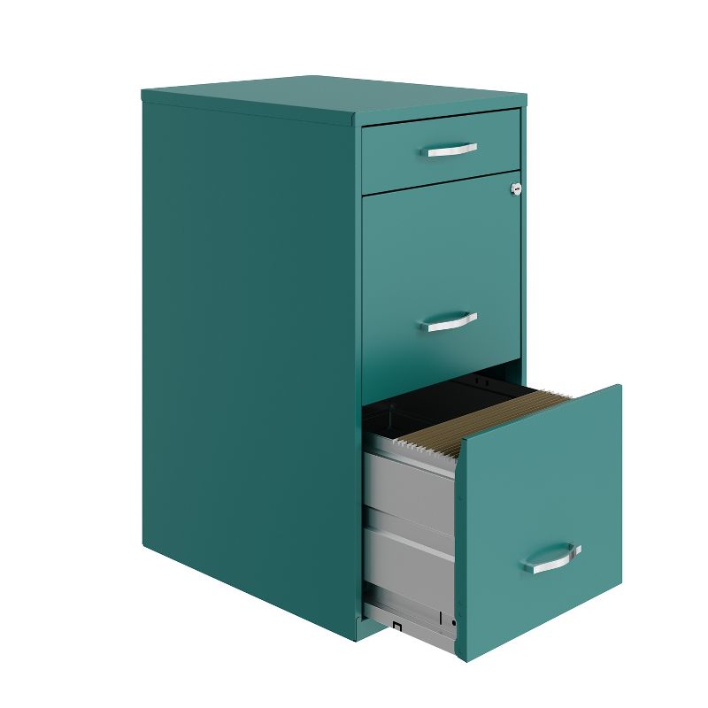 Space Solutions 18" Deep 3 Drawer Metal Organizer File Cabinet with Pencil Drawer, 4 of 5