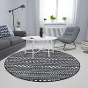 Boho Area Rug, Neutral Black Low Pile Washable Carpet, Non-Slip Non-Shedding Indoor Rug for Living Room, Bedroom, Kitchen, Bathroom - 2 of 4