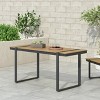 NicBex 62.75Inch Rectangle Dining Table with Faux Wood Slats Tabletop and Aluminium Frame - 2 of 4